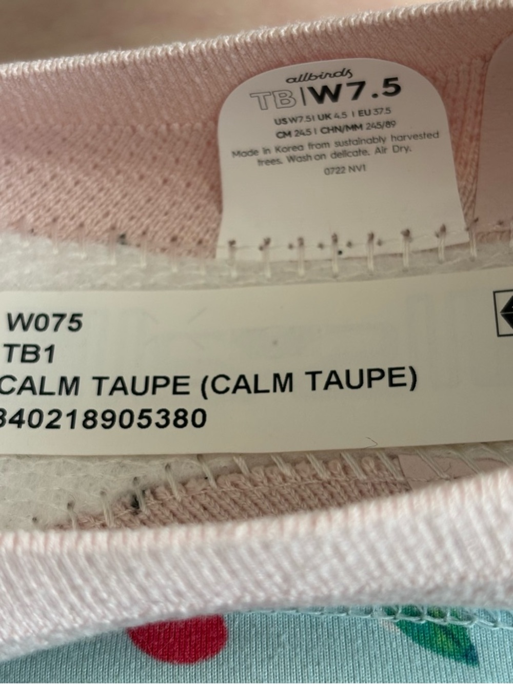 Allbirds Women Sz 7.5 Tree Breezers Sustainable knit Ballet Flat Calm Taupe - Picture 8 of 9